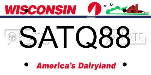 SATQ88 Wisconsin License Plate