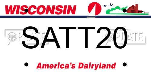 SATT20 Wisconsin License Plate