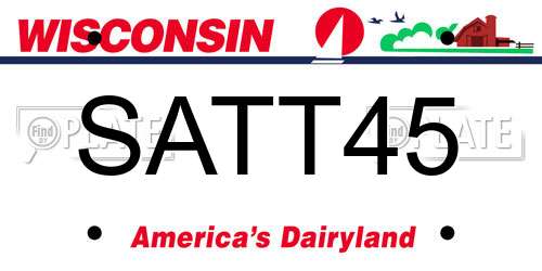 SATT45 Wisconsin License Plate