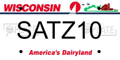 SATZ10 Wisconsin License Plate