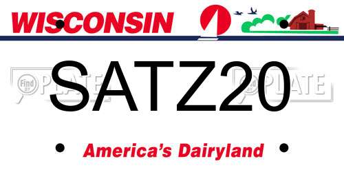 SATZ20 Wisconsin License Plate