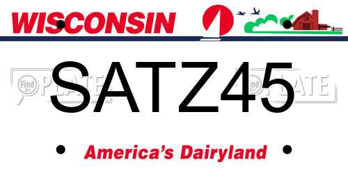 SATZ45 Wisconsin License Plate