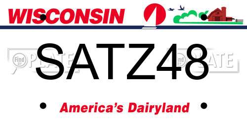 SATZ48 Wisconsin License Plate