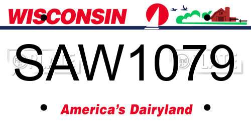 SAW1079 Wisconsin License Plate