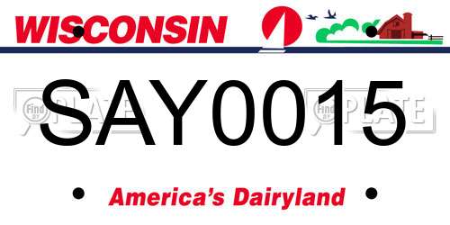 SAY0015 Wisconsin License Plate