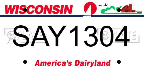 SAY1304 Wisconsin License Plate