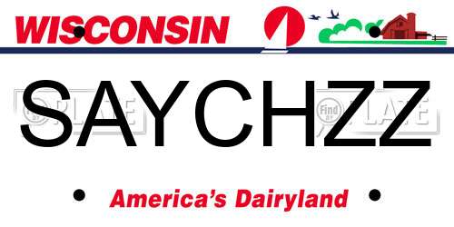 SAYCHZZ Wisconsin License Plate