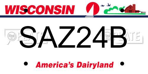 SAZ24B Wisconsin License Plate