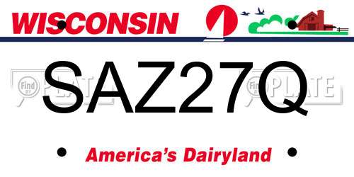 SAZ27Q Wisconsin License Plate