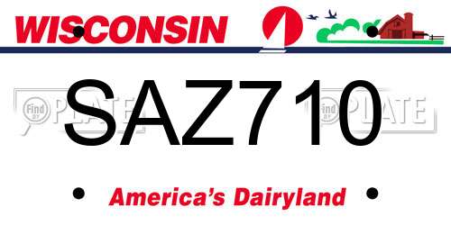 SAZ710 Wisconsin License Plate
