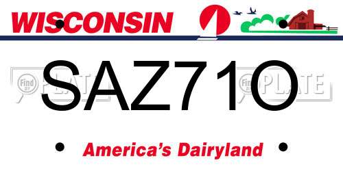 SAZ71O Wisconsin License Plate