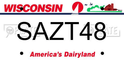 SAZT48 Wisconsin License Plate