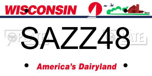 SAZZ48 Wisconsin License Plate