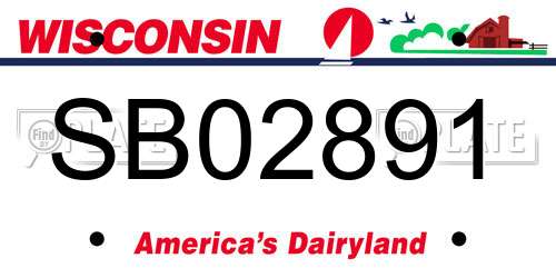 SB02891 Wisconsin License Plate