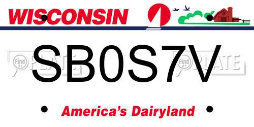 SB0S7V Wisconsin License Plate