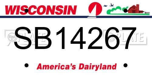 SB14267 Wisconsin License Plate