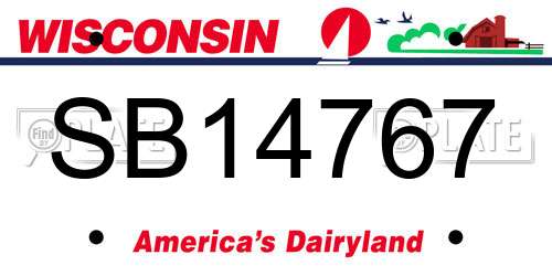 SB14767 Wisconsin License Plate