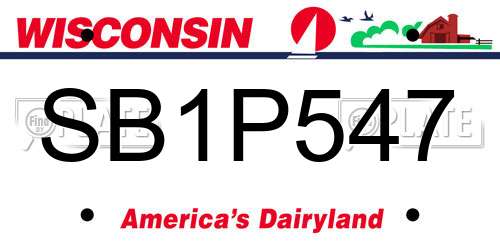 SB1P547 Wisconsin License Plate