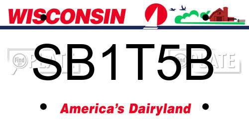 SB1T5B Wisconsin License Plate