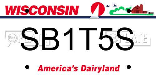 SB1T5S Wisconsin License Plate