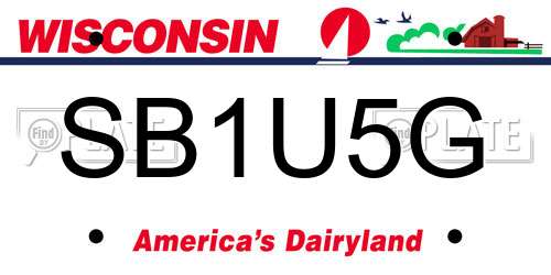 SB1U5G Wisconsin License Plate