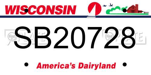 SB20728 Wisconsin License Plate