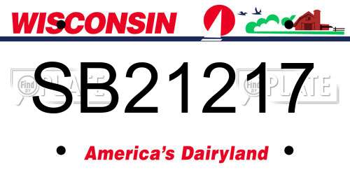 SB21217 Wisconsin License Plate