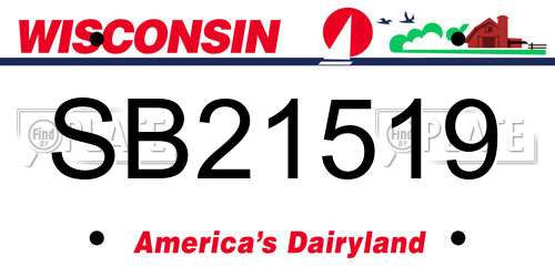 SB21519 Wisconsin License Plate