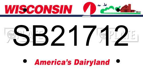 SB21712 Wisconsin License Plate