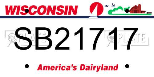 SB21717 Wisconsin License Plate