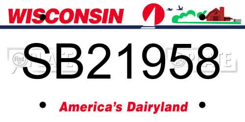 SB21958 Wisconsin License Plate