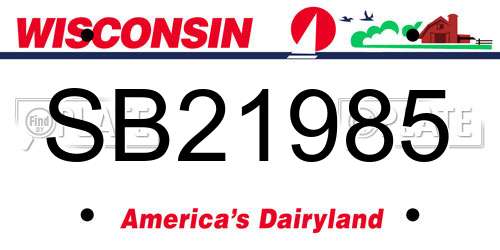 SB21985 Wisconsin License Plate