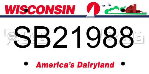 SB21988 Wisconsin License Plate
