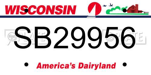 SB29956 Wisconsin License Plate