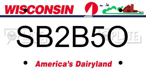 SB2B5O Wisconsin License Plate
