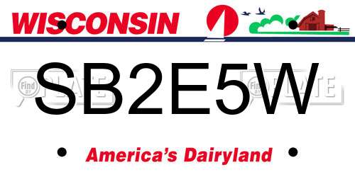 SB2E5W Wisconsin License Plate
