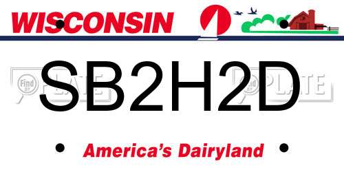 SB2H2D Wisconsin License Plate