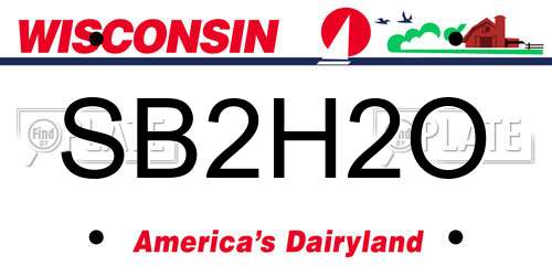 SB2H2O Wisconsin License Plate