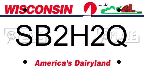 SB2H2Q Wisconsin License Plate
