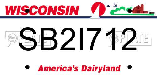 SB2I712 Wisconsin License Plate