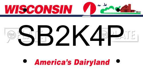 SB2K4P Wisconsin License Plate