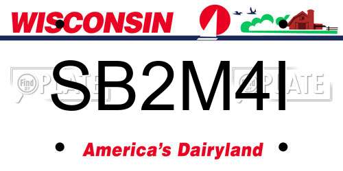 SB2M4I Wisconsin License Plate
