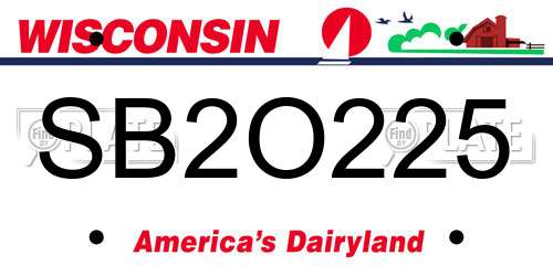 SB2O225 Wisconsin License Plate