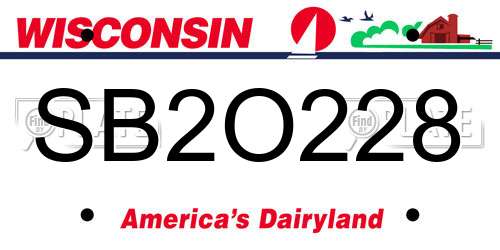 SB2O228 Wisconsin License Plate