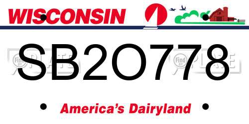SB2O778 Wisconsin License Plate