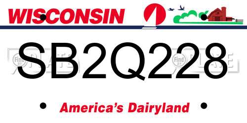 SB2Q228 Wisconsin License Plate
