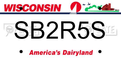 SB2R5S Wisconsin License Plate