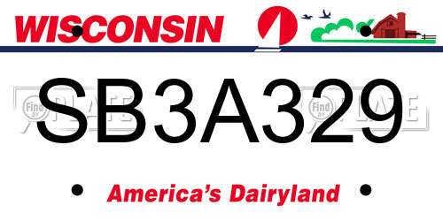 SB3A329 Wisconsin License Plate