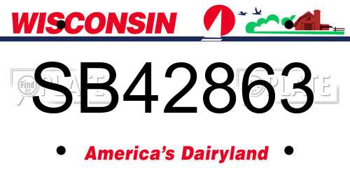 SB42863 Wisconsin License Plate