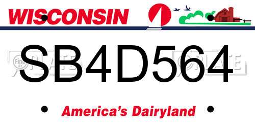 SB4D564 Wisconsin License Plate